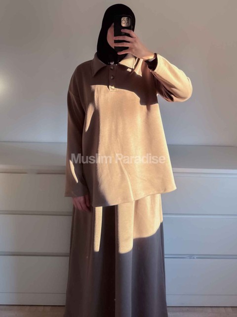 Conjunto jersey y falda de punto - Estilo modesto elegante - Muslim Paradise