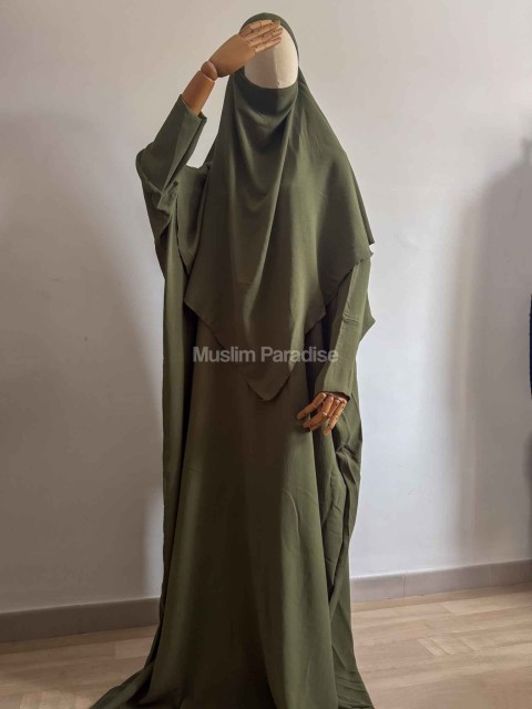 Abaya khimar Jazz Kaki