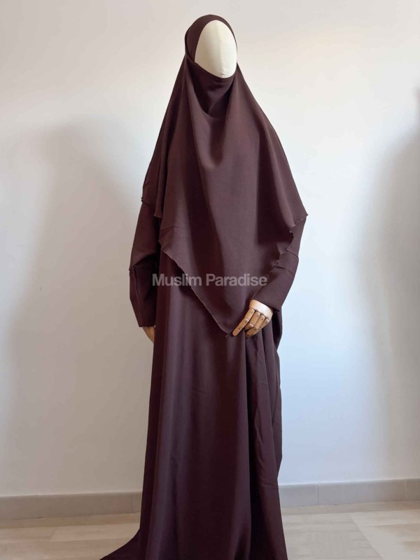 Abaya khimar Jazz Marron