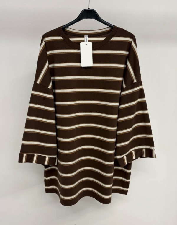 T-shirt coton à rayures modeste