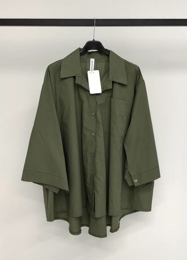 Chemise 100% coton manches longues oversize