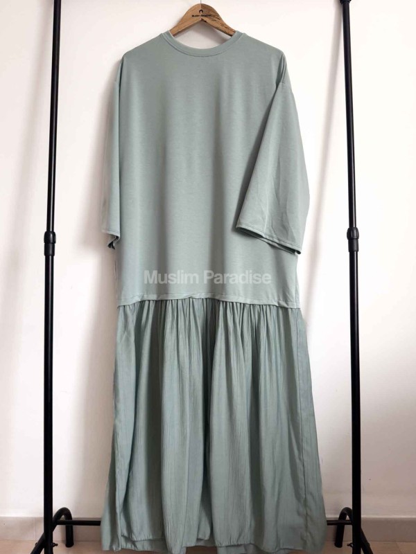Robe coton vert d'eau