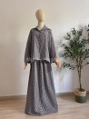 Conjunto de camisa extragrande y falda larga a cuadros para mujer - Muslim Paradise