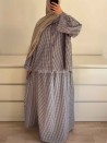 Conjunto de camisa extragrande y falda larga a cuadros para mujer - Muslim Paradise
