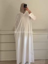 Vestido largo de algodón con cuello camisero - Corte holgado y elegante - Muslim Paradise