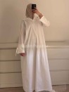 Vestido largo de algodón con cuello camisero - Corte holgado y elegante - Muslim Paradise