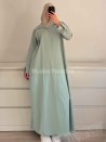 Vestido largo de algodón con cuello camisero - Corte holgado y elegante - Muslim Paradise