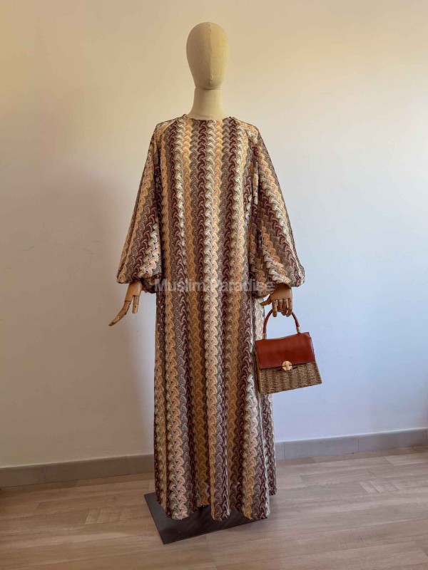 Vestido largo de encaje bordado de lujo - Vestido modesto para mujer - Muslim Paradise