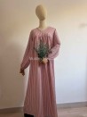Abaya de manga abullonada a rayas - Abaya de verano - Muslim Paradise