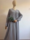 Abaya de manga abullonada a rayas - Abaya de verano - Muslim Paradise