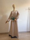 Abaya de manga abullonada a rayas - Abaya de verano - Muslim Paradise