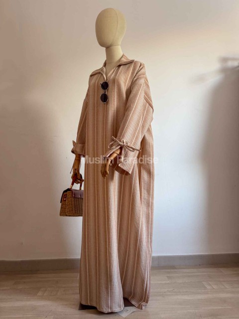 Abaya de camisa a rayas - Abaya de verano Muslim Paradise