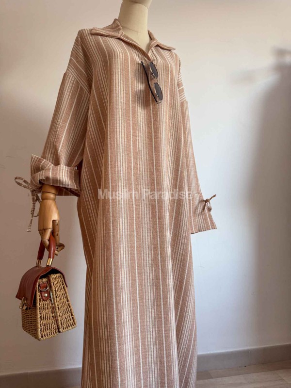 Abaya Chemise Rayée - Abaya été Muslim Paradise