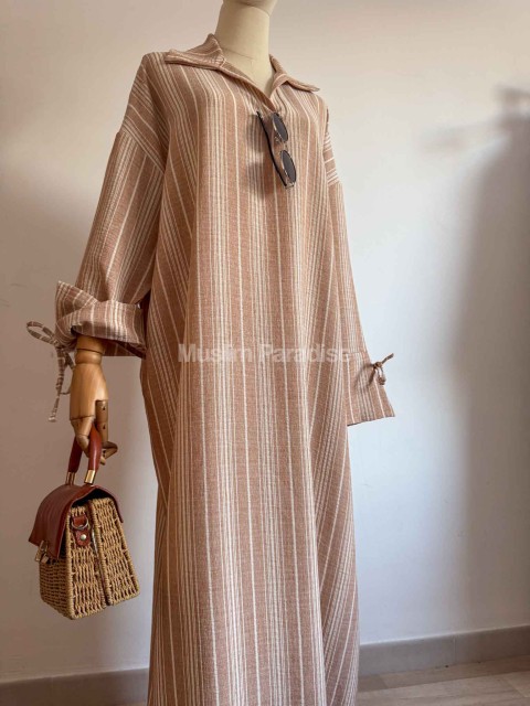 Abaya de camisa a rayas - Abaya de verano Muslim Paradise