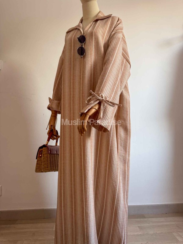 Abaya de camisa a rayas - Abaya de verano Muslim Paradise