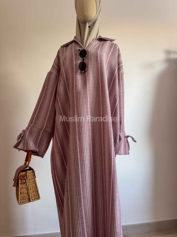 Abaya de camisa a rayas - Abaya de verano Muslim Paradise