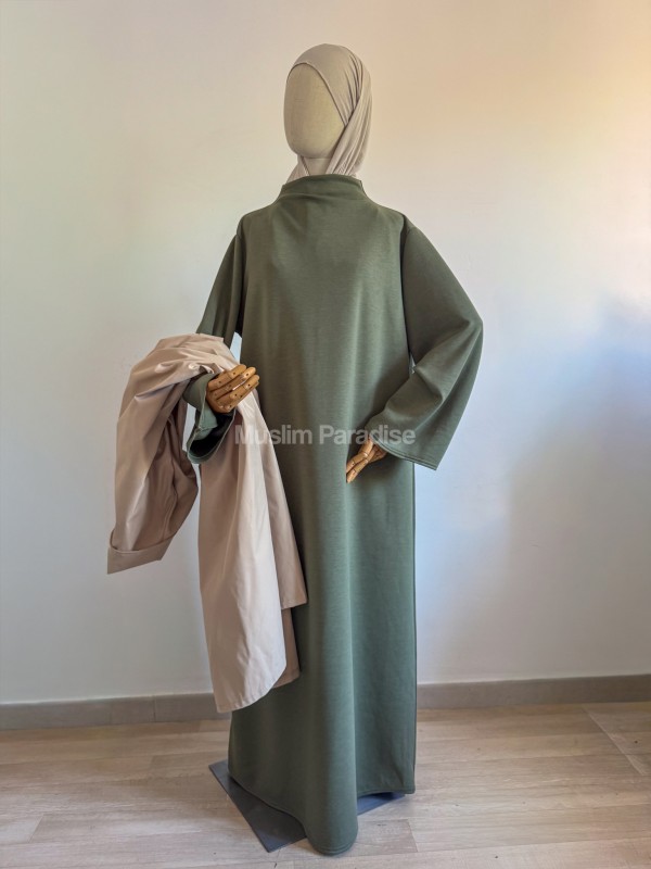 Abaya de viscosa con cuello alto - Muslim Paradise