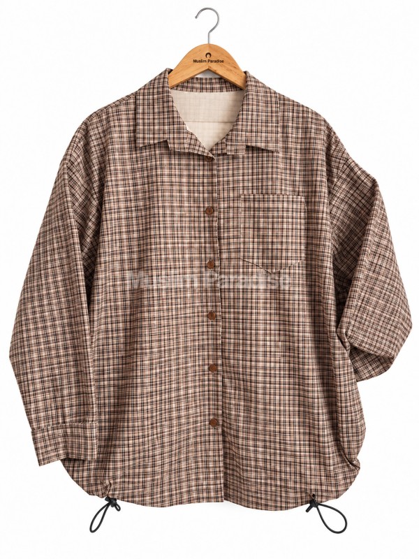 Chemise modeste femme à carreaux épaisse - Muslim Paradise