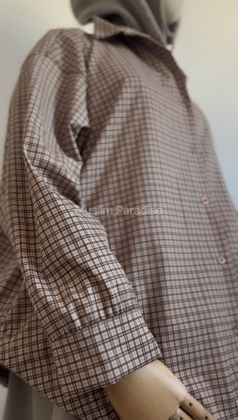 Chemise modeste femme à carreaux épaisse - Muslim Paradise