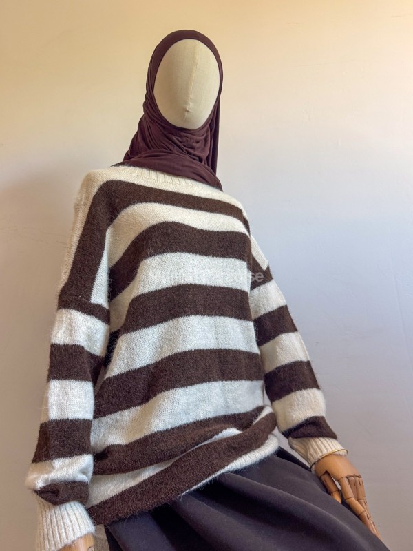 Jersey largo de punto fino a rayas - Muslim Paradise