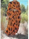 Vestido largo Lamya Mostaza - Pincel de patrones - Muslim Paradise