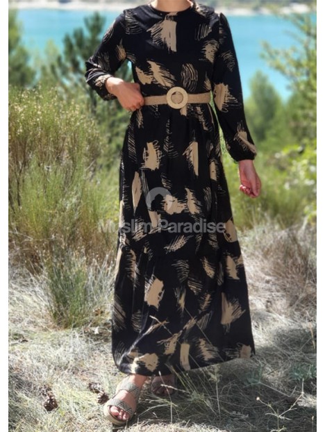 Vestido largo Lamya - negro - Muslim Paradise