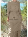 Robe longue Zahra beige muslim paradise